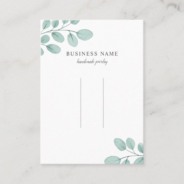 Watercolor Eucalyptus Hair Clip Barrette Display Business Card (Front)
