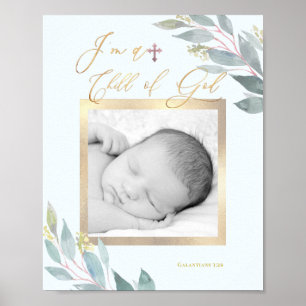 Watercolor Eucalyptus, I'm a child of God Poster
