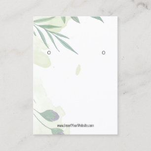 Watercolor Eucalyptus Kraft Earring Display Logo Business Card