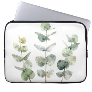 Watercolor Eucalyptus Leaves Botanical Laptop Sleeve