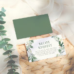 Watercolor Eucalyptus Leaves Bridal Shower Enclosure Card<br><div class="desc">A botanical enclosure card template that is made to match our Watercolor Eucalyptus Leaves Bridal Shower collection. The design features a hand-painted botanical watercolor wreath in beautiful shades of green with bold typography. You can customise it for gift registry details, date night ideas, a honeymoon fund, a display shower, a...</div>