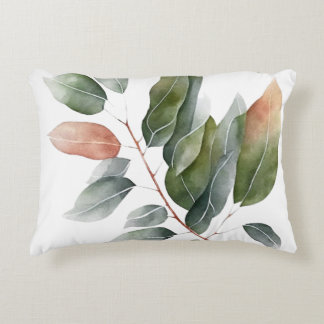 Watercolor Eucalyptus Leaves Decorative Cushion