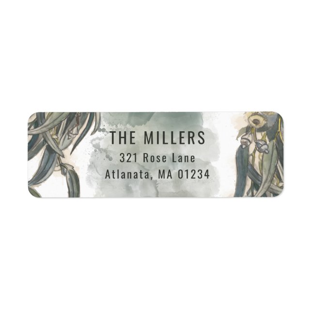 Watercolor Eucalyptus Leaves Greenery  (Front)