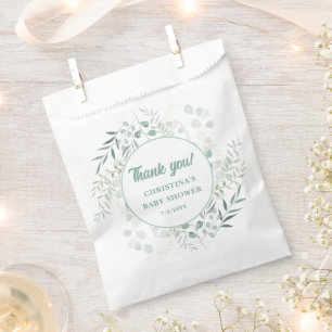 Watercolor Eucalyptus Leaves Greenery Baby Shower Favour Bags