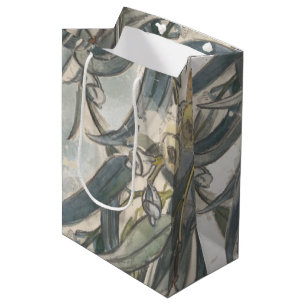 Watercolor Eucalyptus Leaves Greenery  Medium Gift Bag