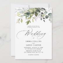 Watercolor Eucalyptus Leaves Greenery Wedding