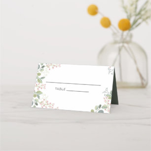 Watercolor Eucalyptus Leaves Place Card