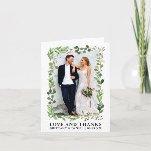 Watercolor Eucalyptus Love and Thanks Note Thank You Card