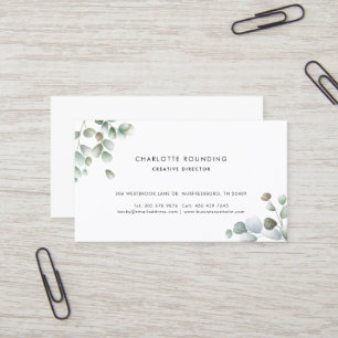Watercolor Eucalyptus Modern Business Card