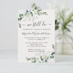 Watercolor Eucalyptus Modern Vow Renewal Invitation