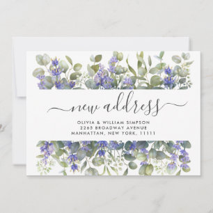 Watercolor Eucalyptus Moving Announcement Card