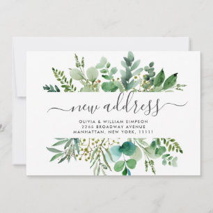 Watercolor Eucalyptus Moving Announcement Card