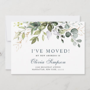 Watercolor Eucalyptus Moving Announcement Cards