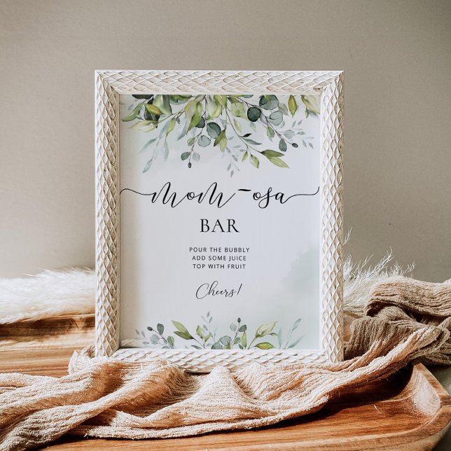 Watercolor eucalyptus Mum-osa bar sign (Creator Uploaded)
