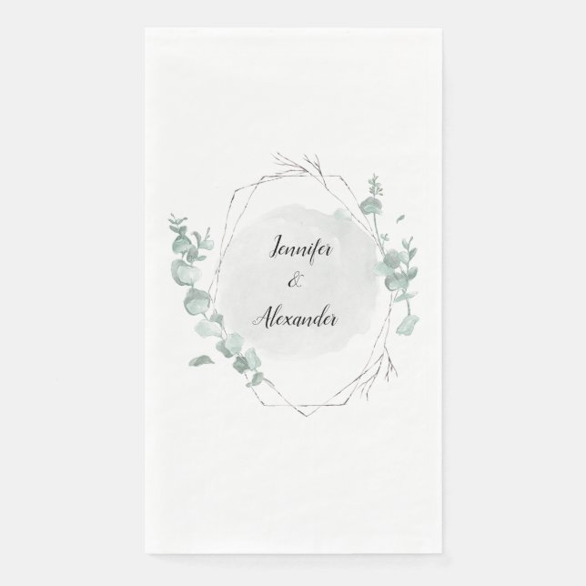 Watercolor Eucalyptus Napkin (Front)