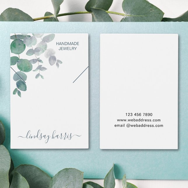 Watercolor Eucalyptus Necklace Display Card (Creator Uploaded)