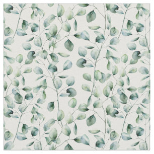 Watercolor Eucalyptus Pattern Fabric