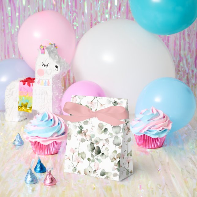 Watercolor Eucalyptus Pattern Favour Box (Party)