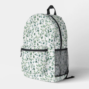 Watercolor Eucalyptus Pattern Printed Backpack