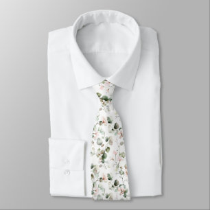 Watercolor Eucalyptus Pattern Tie