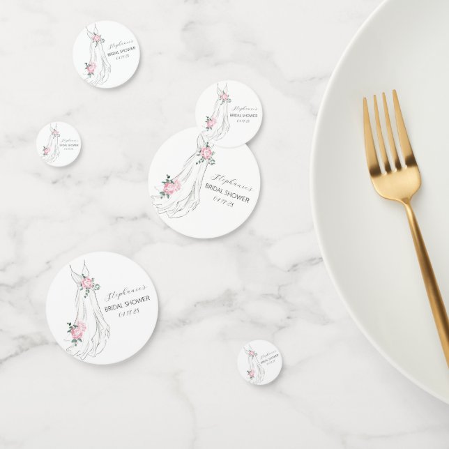 Watercolor Eucalyptus Peonies Dress Bridal Shower  Confetti (Group)