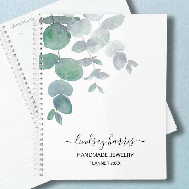 Watercolor Eucalyptus Personalised Jeweller 2025 Planner (Creator Uploaded)