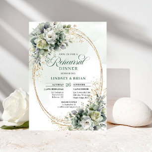 Watercolor Eucalyptus Rehearsal Dinner Invitation