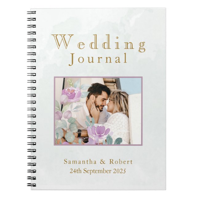 Watercolor eucalyptus sage green Photo Notebook (Front)