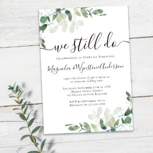 Watercolor Eucalyptus Vow Renewal Invitation