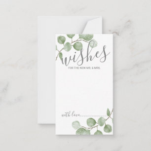 Watercolor Eucalyptus Wedding Advice and Wishes Card
