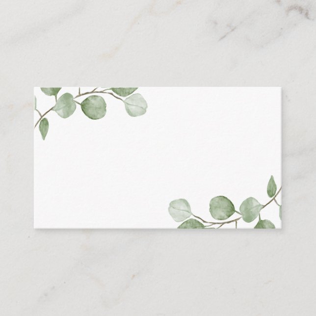 Watercolor Eucalyptus Wedding Advice and Wishes Card (Front)