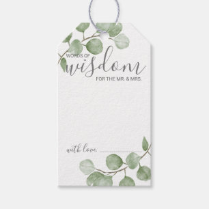 Watercolor Eucalyptus Wedding Advice and Wishes Gift Tags