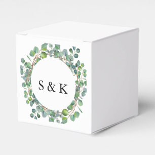 Watercolor Eucalyptus Wedding Favour Box