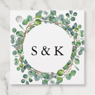 Watercolor Eucalyptus Wedding Favour Tags