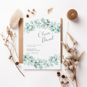 Watercolor Eucalyptus Wedding Invitation