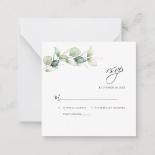 Watercolor Eucalyptus Wedding RSVP Card