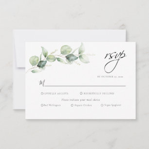 Watercolor Eucalyptus Wedding RSVP Card