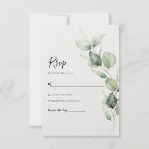 Watercolor Eucalyptus Wedding RSVP Card