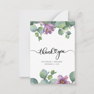 Watercolor Eucalyptus Wedding Thank You Card