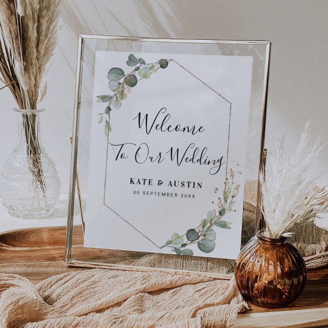watercolor eucalyptus wedding welcome sign (Creator Uploaded)