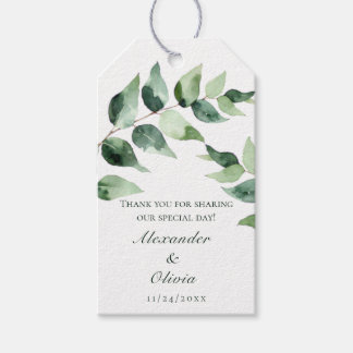 Watercolor Eucalyptus Wedding | White Gift Tags