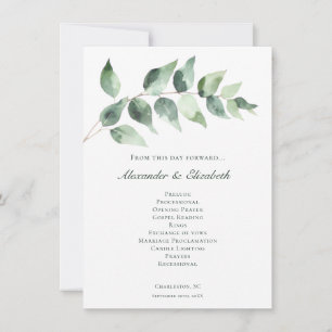 Watercolor Eucalyptus Wedding White Program
