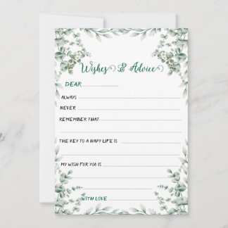 Watercolor Eucalyptus Wishes & Advice Card