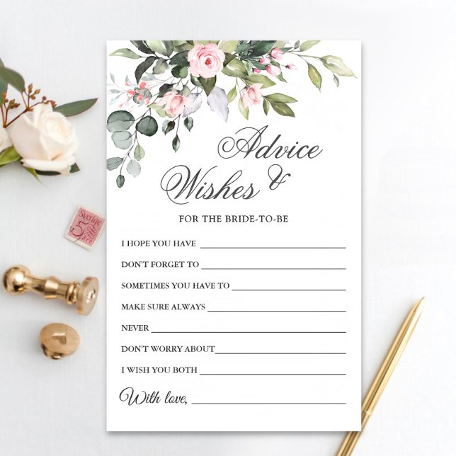 Watercolor Eucalyptus Wishes & Advice Card (Creator Uploaded)