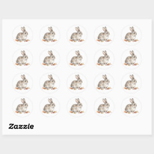 Watercolor European Rabbit Woodland Sticker