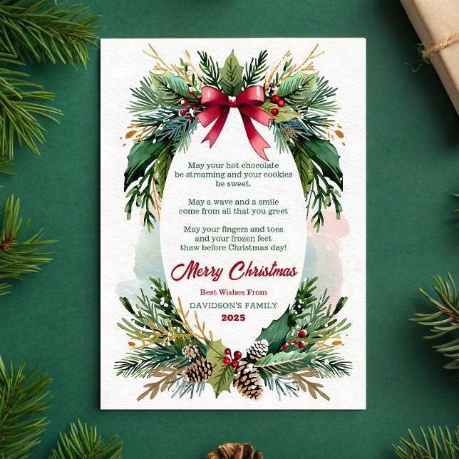 Watercolor Evergreen Christmas Greeting Card (Creator Uploaded)