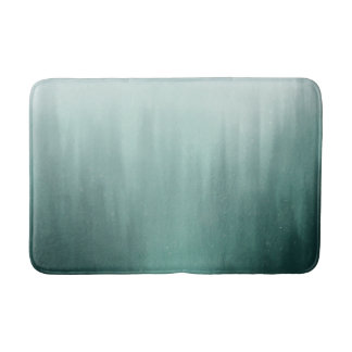 Watercolor Evergreen Forest in Mist Painting Bath Mat