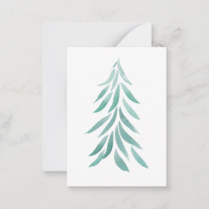 Watercolor Evergreen Tree Brushstrokes 2 Card