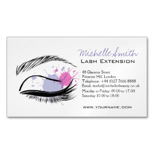 Watercolor eye eyelashes Lash extension icon Magnetic Business Card