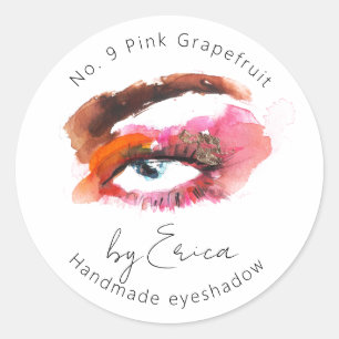 Watercolor Eye Painting Makeup Eyeshadow Packaging Classic Round Sticker